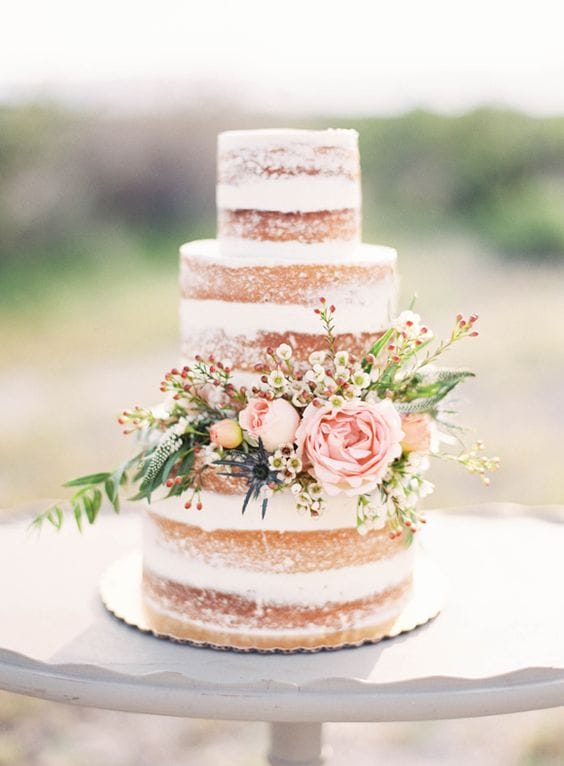 Torta Di Nozze Naked Cake Wedding Naked Cake Colorato Di Pink