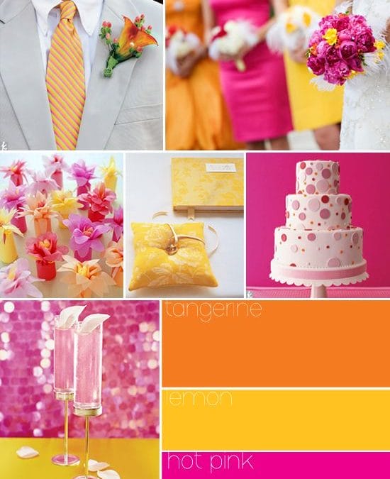 wedding palette fucsia and orange