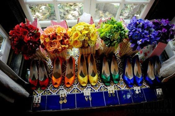 scarpe damigelle a tema matrimonio arcobaleno wedding rainboe