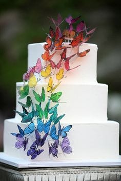matrimonio a tema arcobaleno torta wedding cake 
