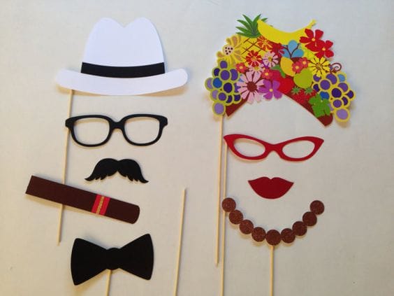 photobooth props tema tropicale