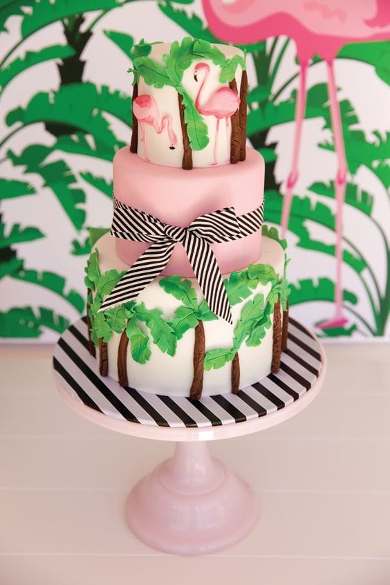 matrimonio a tema tropicale torta